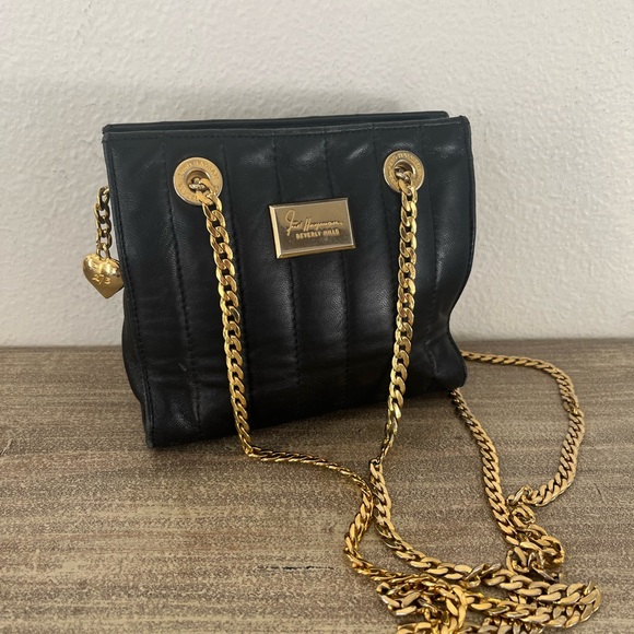 Fred Hayman Vintage Leather Quilted Chain Purse - Picture 2 of 6